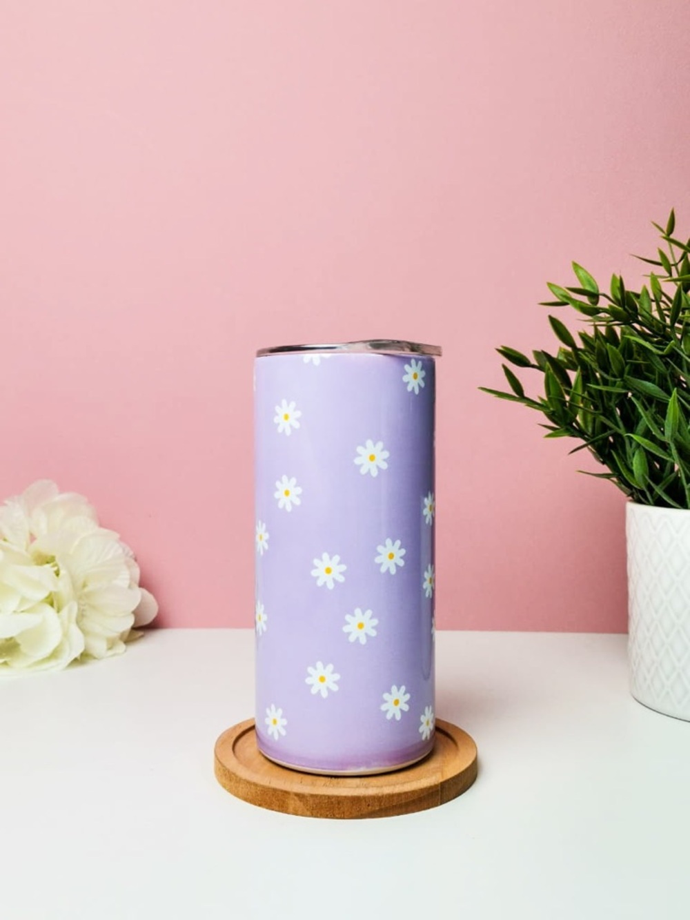 Lavender Daisy Stainless steel Tumbler double wall size 485 ml NEW with tag